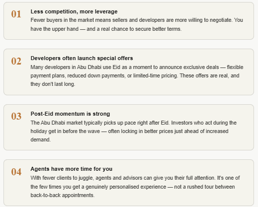 Why Smart Investors in Abu Dhabi Make Their Move During Eid Season Why Smart Investors in Abu Dhabi Make Their Move During Eid Season